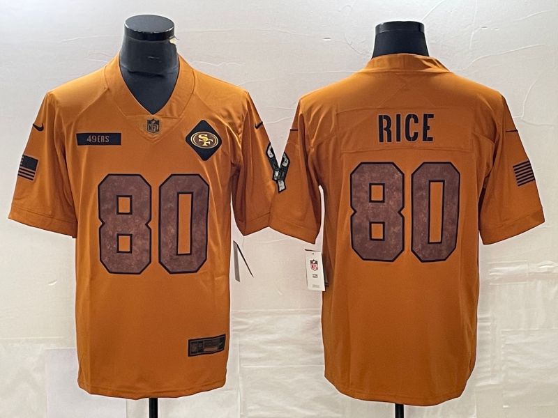 Men San Francisco 49ers #80 Rice brown Nike 2023 Salute To Service Limited NFL Jersey->kansas city chiefs->NFL Jersey